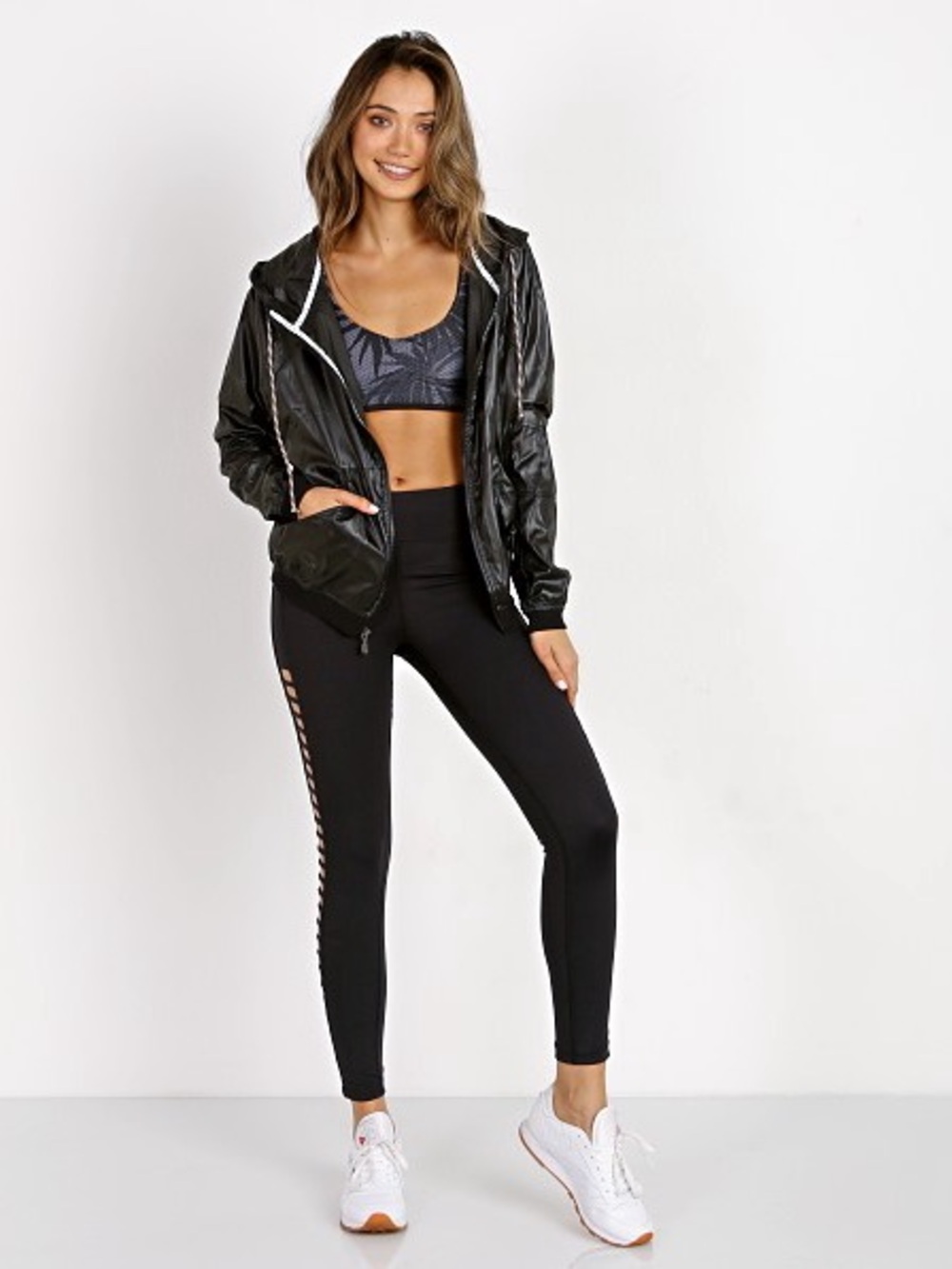 Maaji Sailboat Jacket Black Hooded Windbreaker Medium‎